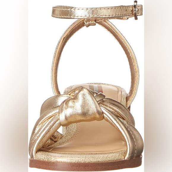 NWOT Sam Edelman Ingrid Mini Gold Leather Heeled Sandals Size 1 - Picture 2 of 8